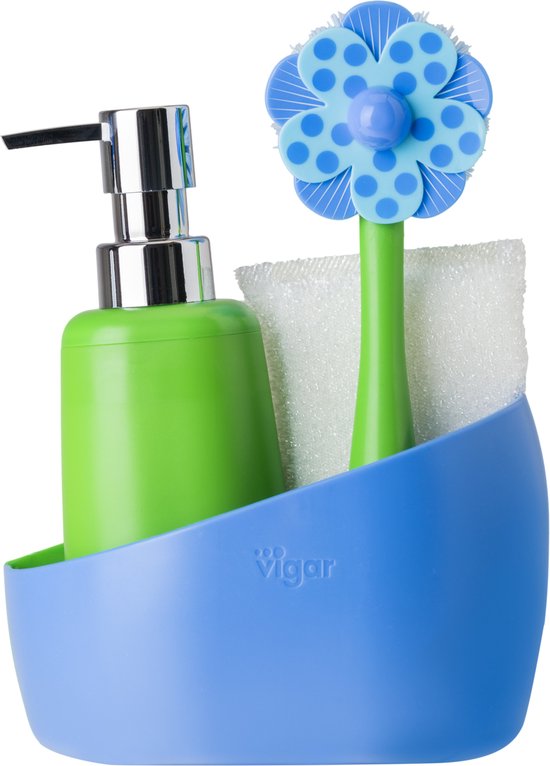 Organisateur d'évier Vigar avec brosse à vaisselle, distributeur de savon et éponge 7840