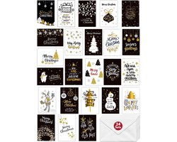 Feestio Luxe Kerstkaarten met Enveloppen - 24 stuks - Kerstkaart - Wenskaarten