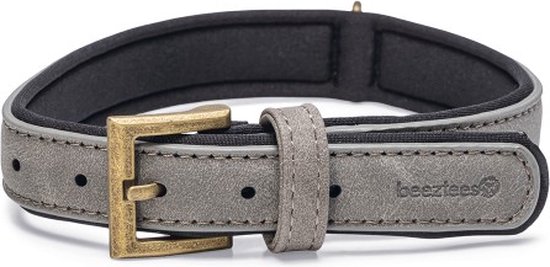 Beeztees Balacron Ax – Honden Halsband – Kunstleer – Grijs – Nekomvang van-tot x breedte: 31-39 cm x 20 mm
