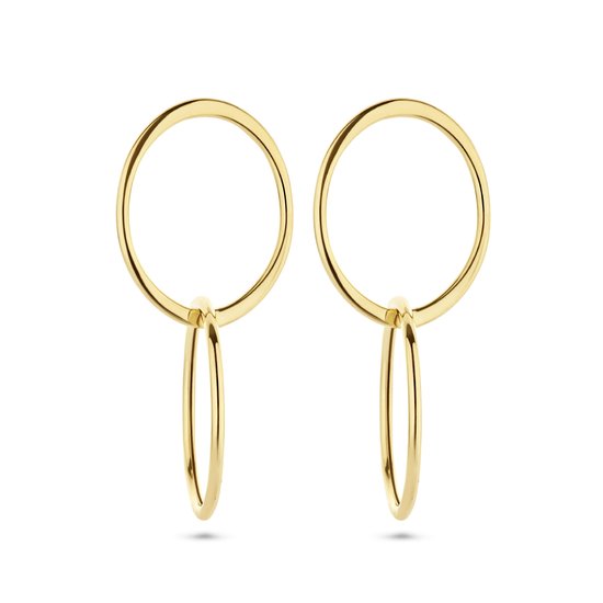 Magnifiques boucles d' Boucles d'oreilles pendantes en or 14 carats ovales