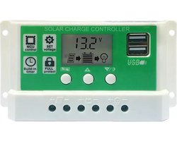 Solar PWM 20 Ampère laadregelaar met LCD - Ook geschikt voor lithium-ion accu's