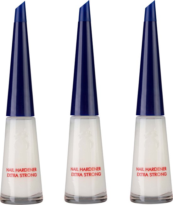 Herome 3-Pack Nagelverharder Extra Sterk en Base Coat - Nail Hardener Extra Strong- Nagelversterker voor Zwakke en Gevoelige Nagels - TFS Hars- en Tolueenvrij - 3*10ml