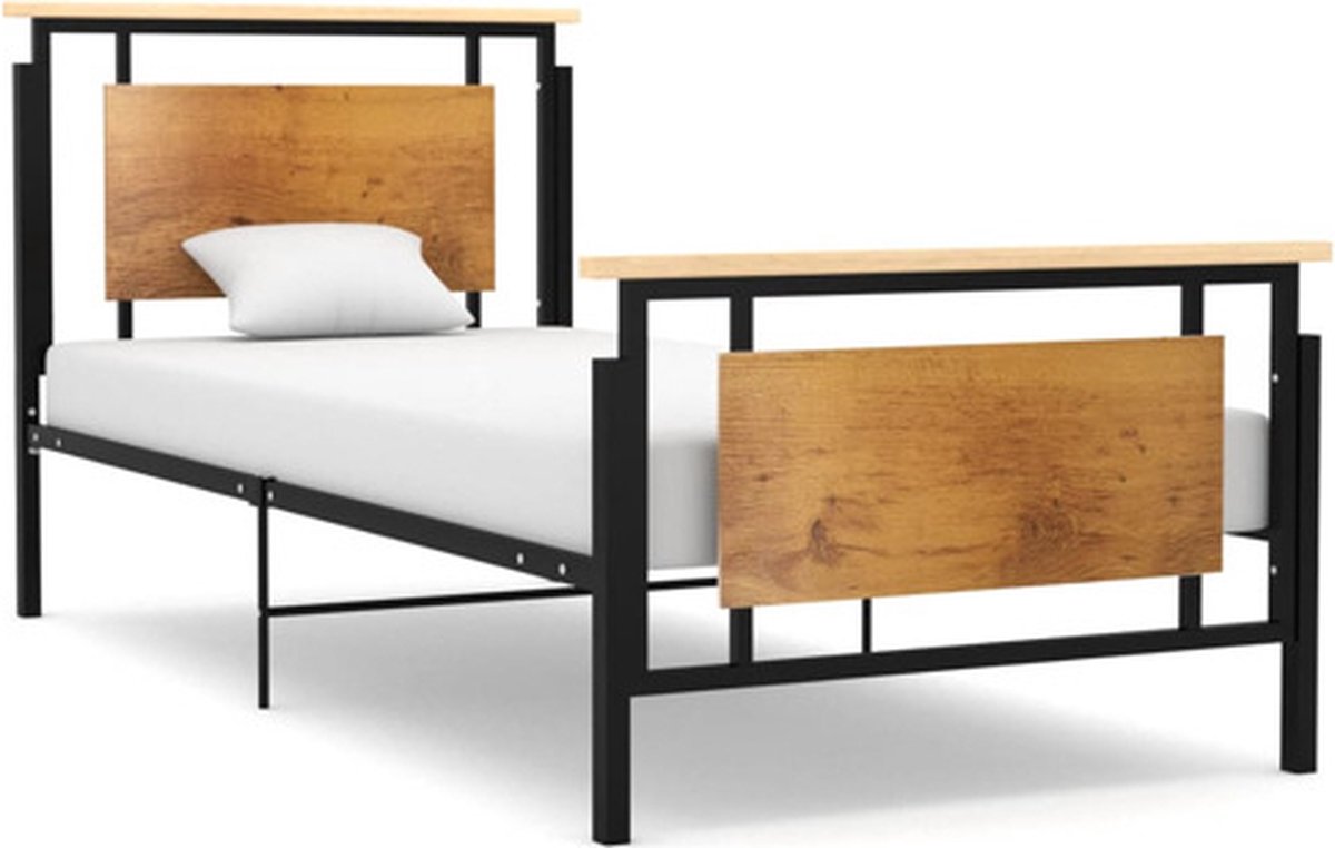 vidaXL - Bedframe - metaal - 100x200 - cm