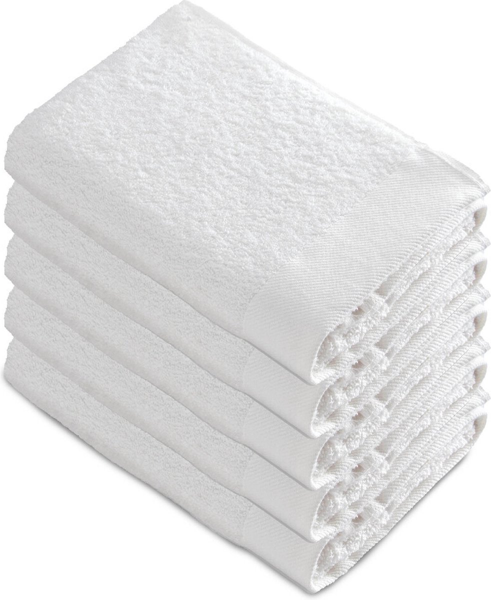 Walra Remade Handdoeken 50x100 - set van 5 - Zware kwaliteit 550 g/m2 - Off White