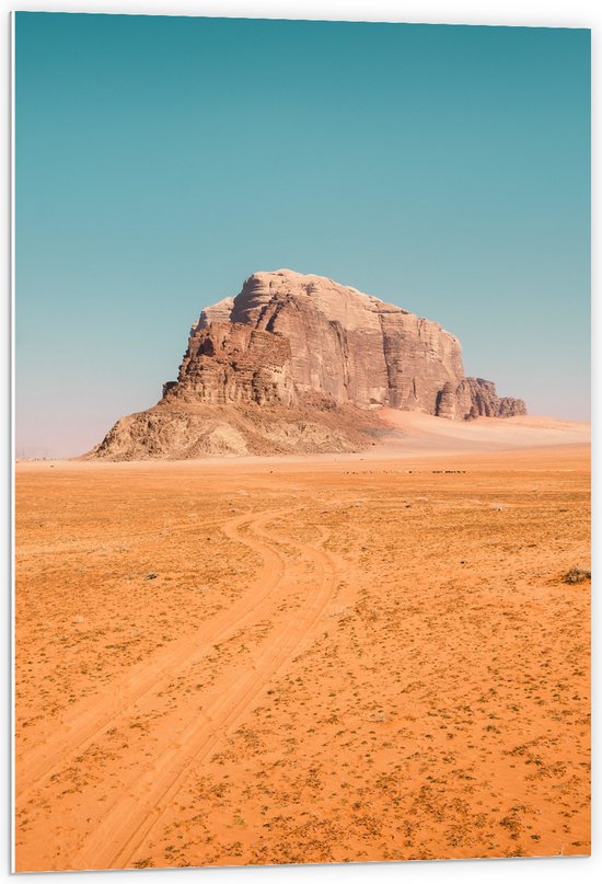 WallClassics - PVC Schuimplaat - Sahara met berg - 60x90 cm Foto op PVC Schuimplaat (Met Ophangsysteem)