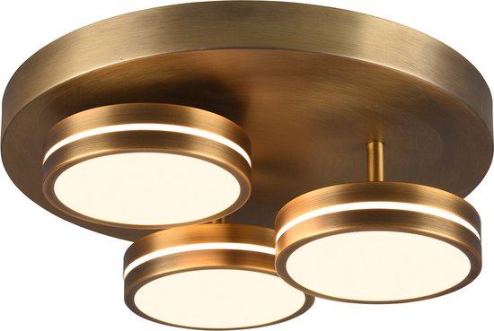 LED Plafondlamp - Plafondverlichting - Trion Oaky - 40W - Warm Wit 3000k Rond Mat Nikkel Aluminium