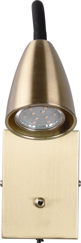 LED Wandspot - Wandverlichting - Trion Wolly - GU10 Fitting - 1-lichts - Rechthoek - Mat Goud - Aluminium