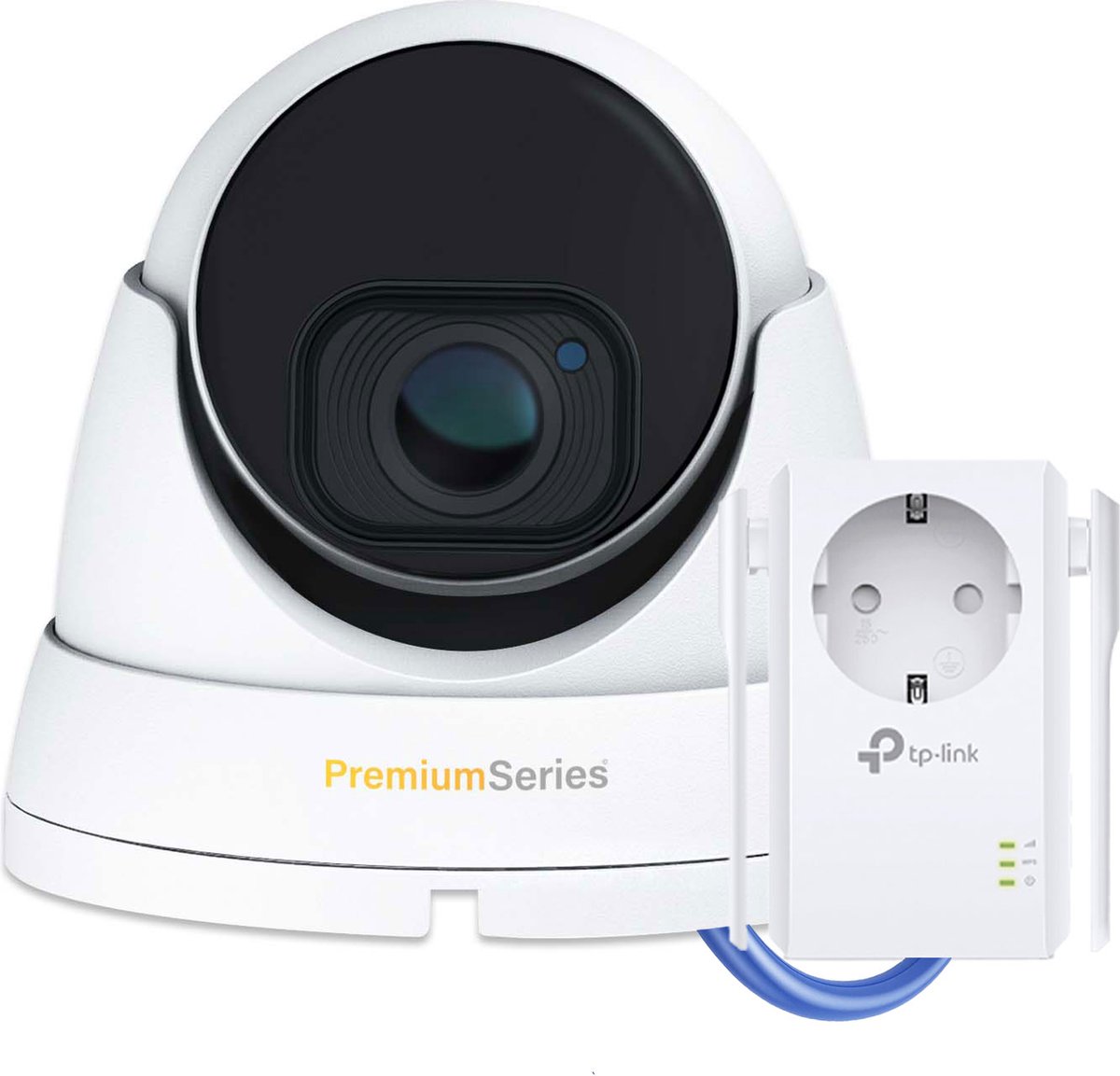 Securetech Premium - Bewakingscamera - wit - 5MP 2K HD - draadloos - voor binnen & buiten - haarscherp beeldkwaliteit - 30m nachtzicht - 64gb opslag