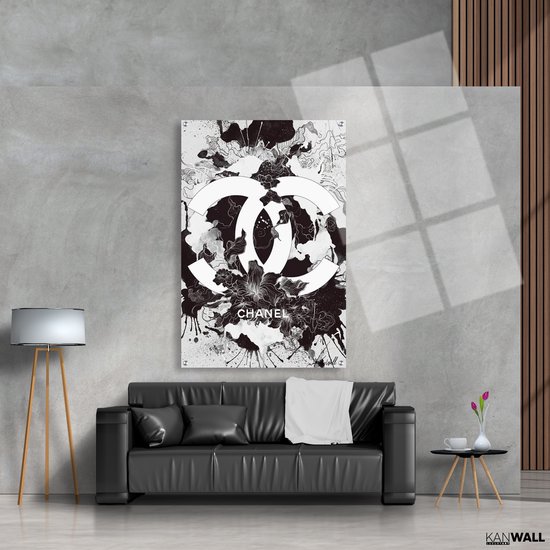 Tableau Toile Luxe Fleur Chanel | 100 x 150 | Salle de séjour | Chambre à coucher | Bureau | Musique | Design | Art | Moderne | ** 2 CM D'ÉPAISSEUR ! †