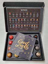 Koffie Proeverij Pakket met 20 stuks verschillende smaken en Mystery Card 'Good Luck' met persoonlijke (video) boodschap | Verjaardag | Sinterklaas | Kerstpakket | Vaderdag | Moederdag | Jubileum | Valentijnsdag