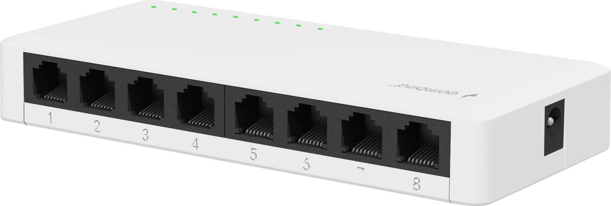 Gembird Gigabit Ethernet Switch met 8 poorten / wit