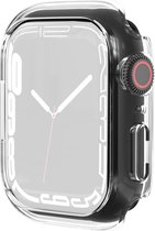 By Qubix Apple Watch 45mm Hard case (open front) - Transparant - Geschikt voor Apple Watch 45mm hoesje - screenprotector - Bescherming iWatch -