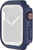 By Qubix Apple Watch 41mm Hard case (open front) - Donkerblauw - Geschikt voor Apple Watch 41mm hoesje - screenprotector - Bescherming iWatch -