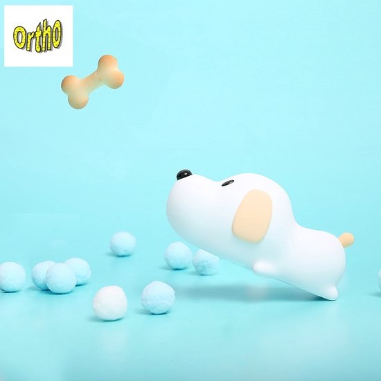 Ortho ® - LED Nachtlampje - Kinderen - Babykamer - Timer - Oplaadbaar - Dimmer - Puppy/Hond - Wit van Ortho — afbeelding 4