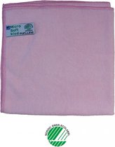 ABENA Grote Microvezeldoekjes 10 Stuks - 40x40 cm Zachte Schoonmaakdoekjes voor het Hygiënisch Verwijderen van Zichtbaar en Onzichtbaar Vuil - Herbruikbaar & Duurzame Keuze - Rood