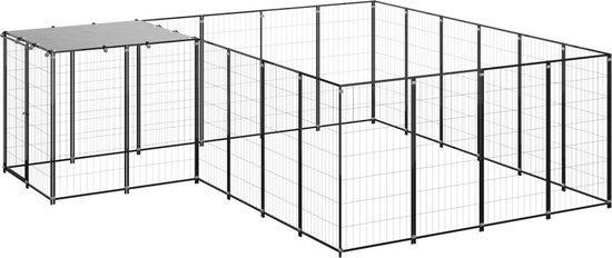 Hondenren XL - Puppyren - Hondenkennel - 8 Kennelpanelen - Staal - 80 Hondenren XL - Puppyren - Hondenkennel - 8 Kennelpanelen - Staal - 80