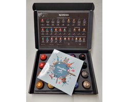 Koffie Proeverij Pakket 20 stuks verschillende smaken met Mystery Card 'Groeten Uit...' met persoonlijke (video) boodschap | Verjaardag | Sinterklaas | Kerstpakket | Vaderdag | Moederdag | Jubileum | Valentijnsdag