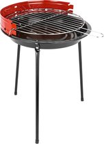 PrimeMatik - Ronde 33x45 cm houtskoolbarbecue op pootjes BBQ rooster voor tuin en camping