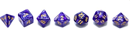 Thumbnail van een extra afbeelding van het spel Dungeons & Dragons dobbelstenen set - Paars - 7 stuks