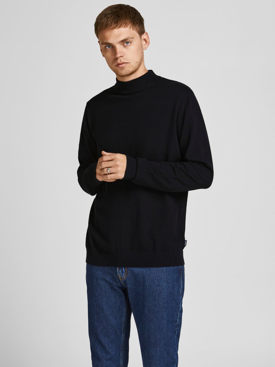JACK & JONES Pullover trui heren Jjebasic Knit Crew Neck Noos , grijs (dark grey melange) , XS