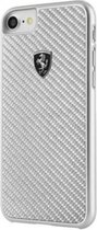 Ferrari Carbon Back Cover - Geschikt voor Apple iPhone 7/8/SE(2020)/SE(2022) - Zilver