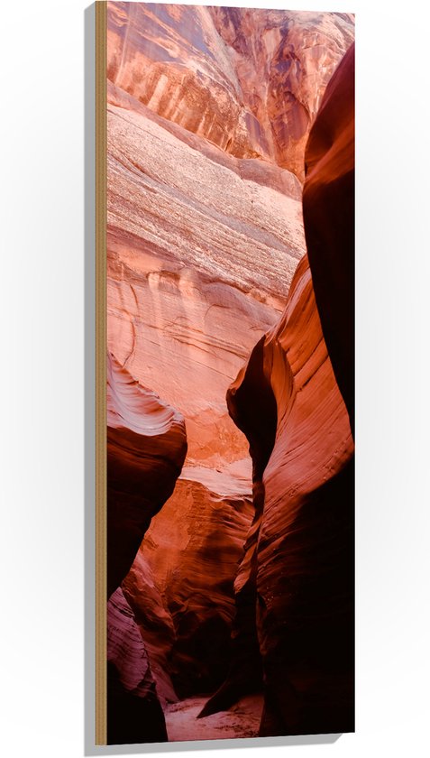 WallClassics - Bois - Antelope Canyon Ravine - 40x120 cm - 12 mm d'épaisseur - Photo sur Bois (Avec Système d'accrochage)