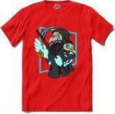T-Shirt Knaller - Grim Reaper - T-Shirt - Unisex / Mannen - Rood - Maat S
