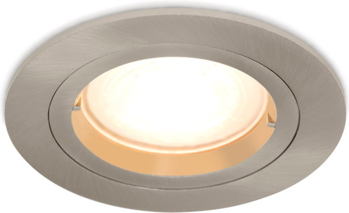 LED inbouwspot Allan -Rond RVS Look -Koel Wit -Dimbaar -3.5W -Philips LED