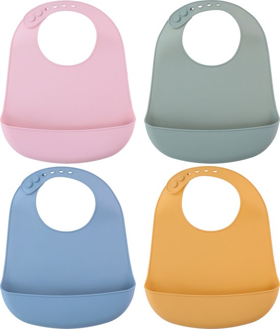 Bavoir Bébé - Bavoir Siliconen - Bavoir avec Bac de Collecte - Réglable -  Multicolore | bol