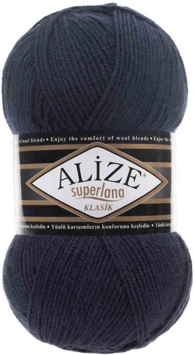 Alize Superlana Klasik Navy 58 Pakket 5 Bollen 500 Gram
