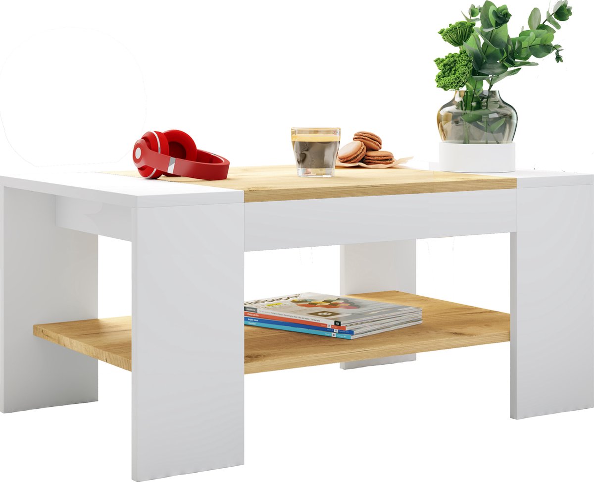 Schömig 24/7 Salontafel. Woonkamertafel beton wit (betonlook
