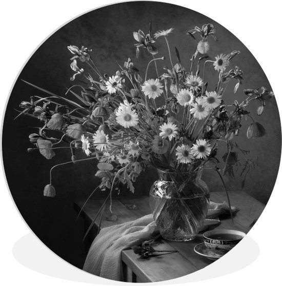 Cercle mural - Plastique - Bouquet - Peinture à l'huile - Nature morte - ⌀ 90 cm