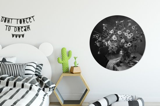 Cercle mural - Plastique - Bouquet - Peinture à l'huile - Nature morte - ⌀ 90 cm