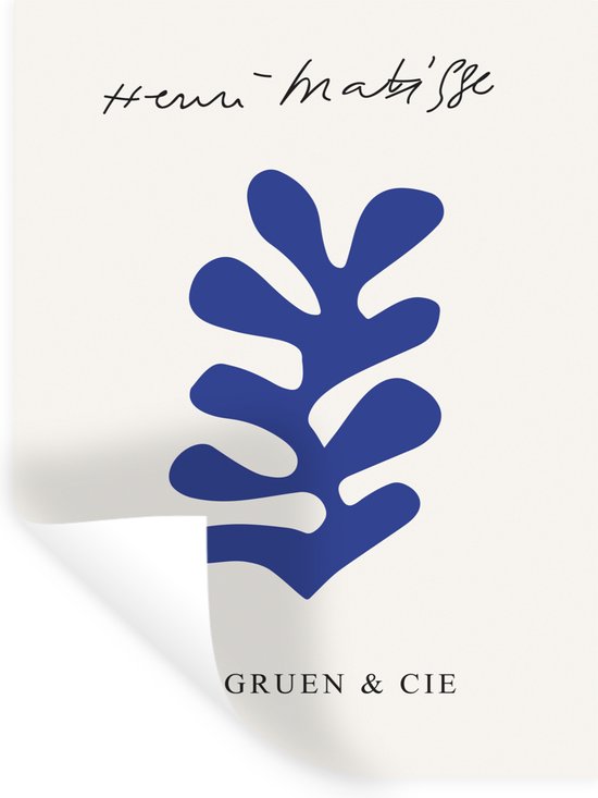 Stickers muraux - Film autocollant - Abstrait - Blauw - Art - Matisse - 30x40 cm - Film adhésif - Stickers muraux chambre d'enfant - Papier peint autocollant