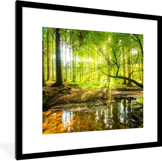 Cadre photo avec affiche - Forêt - Paysage - Water - Arbres - Soleil - Vert  - Nature -... | bol.com