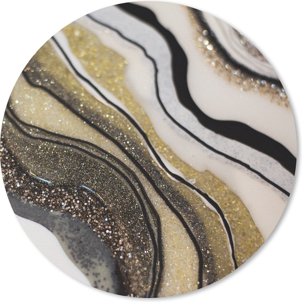 Muismat rond 20x20 cm - Mousepad Edelsteen - Abstract - Marmer print - Natuur - Ronde muismatten