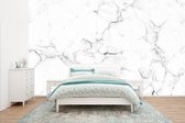 Behang - Fotobehang Marmer - Wit - Grijs - Luxe - Marmerlook - Structuur - Breedte 400 cm x hoogte 240 cm