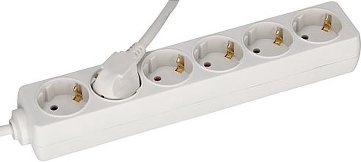 EGB Stekkerdoos - 6-voudig - 3500W - 16A 230V - 5.00 m - Wit