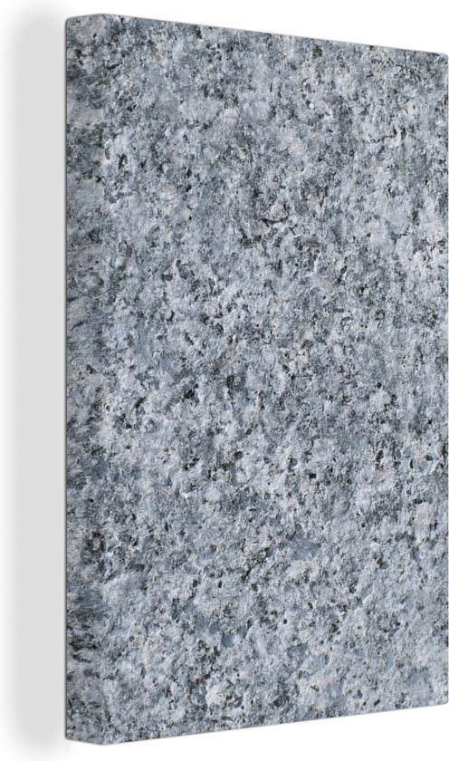 Canvas Schilderij Graniet - Steen - Patroon - Design - Grijs - 40x60 cm - Wanddecoratie