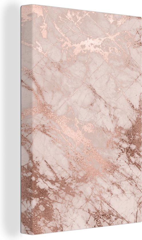 Peintures sur Toile Marbre - Rose - Luxe - 80x120 cm - Décoration murale