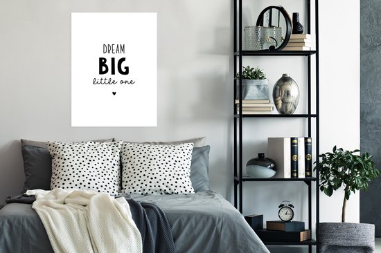 Affiche pour enfants - Décoration murale enfants - Tableau pour enfants - Citations - Dream grand petit - Dictons - Bébé - Rêves - 60x80 cm