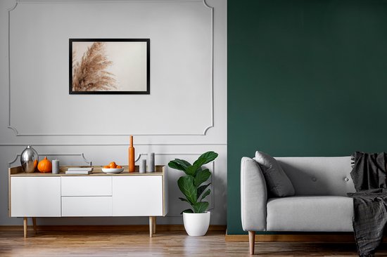 Cadre photo avec affiche - Herbe - Plantes - Nature - Herbe de la pampa - 60x40 cm - Cadre pour affiche - Décorations de Noël - Décoration de Noël pour l'intérieur - Noël