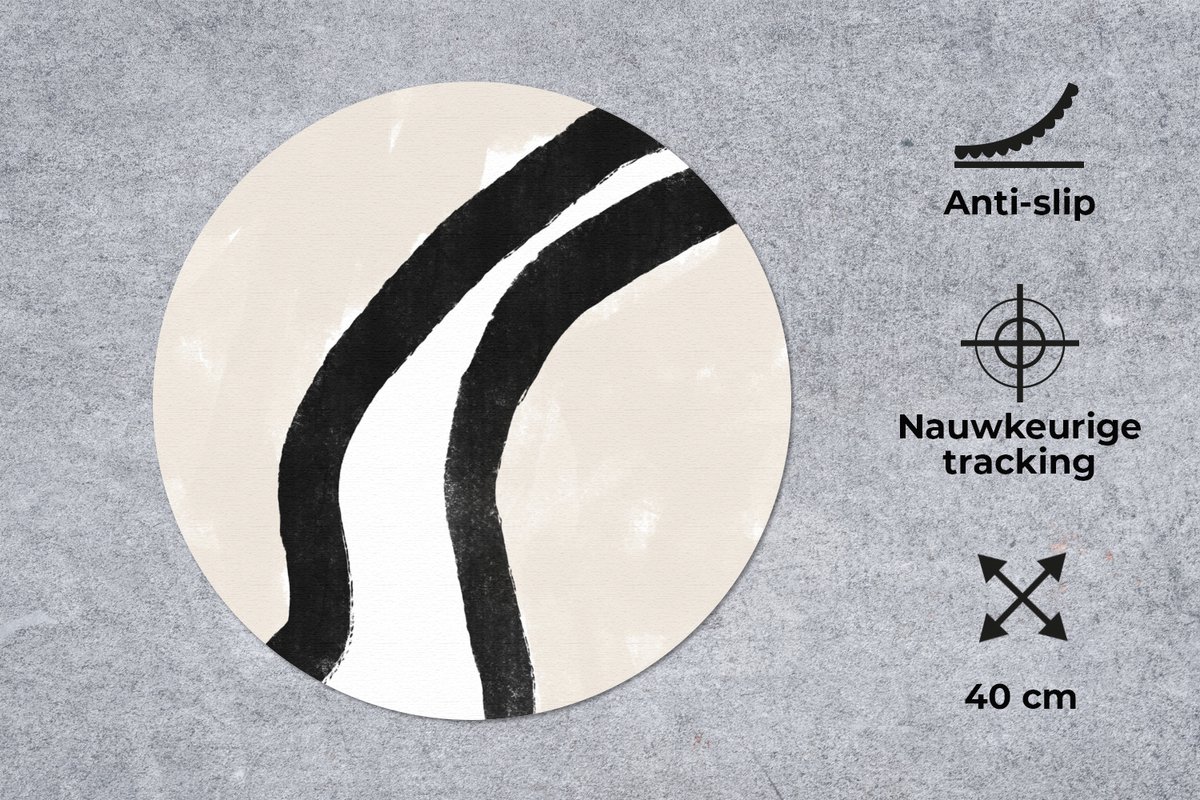 Muismat rond 40x40 cm - Mousepad Abstract - Lijn - Design - Pastel - Ronde muismatten