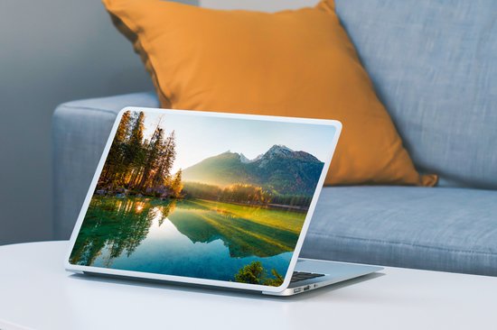 Autocollant pour ordinateur portable - 12,3 pouces - Lac - Forêt - Montagnes - Nature - Soleil - Paysage - 30x22cm - Autocollants pour ordinateur portable - Skin pour ordinateur portable - Housse