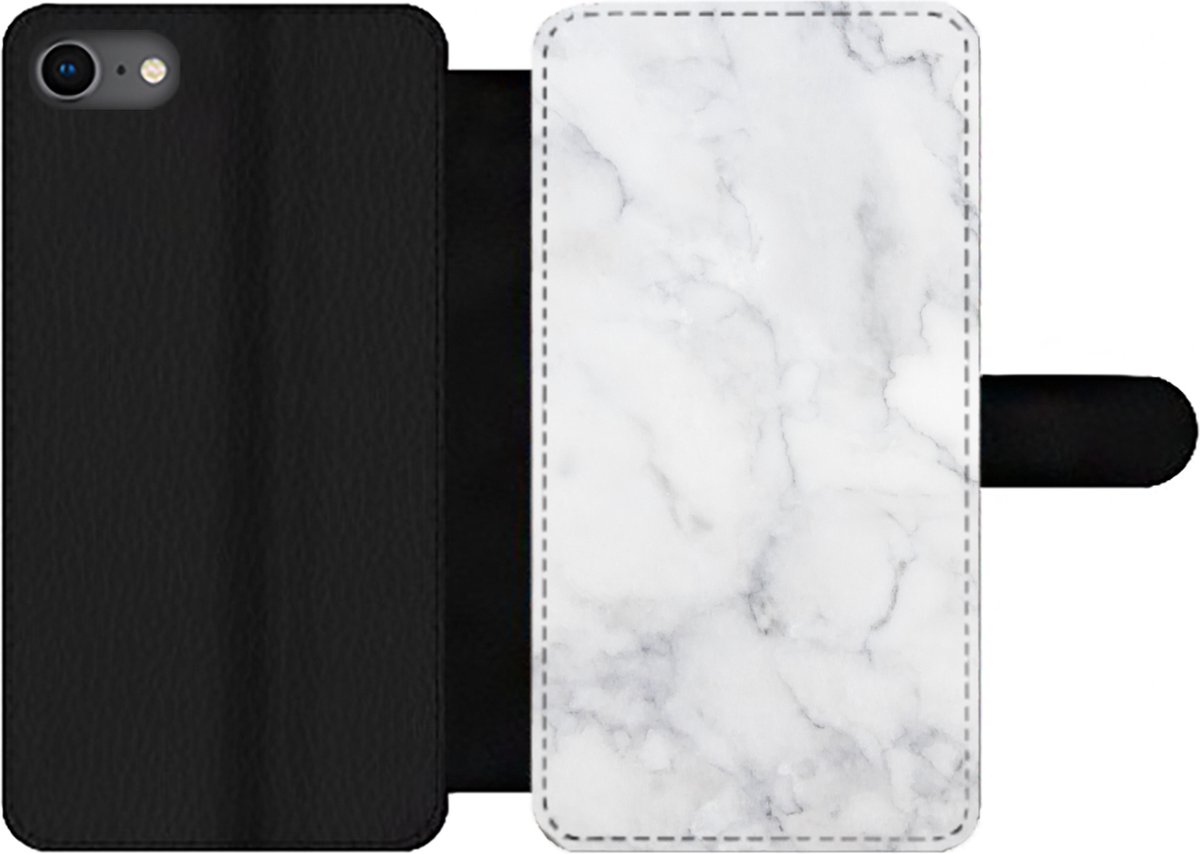 Bookcase pour téléphone iPhone SE 2020 Bookcase Marbre Wit Grijs