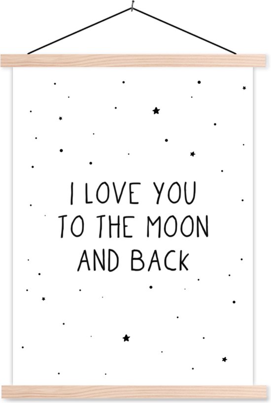 Foto: Schoolplaat babykamer slaapkamer decoratie quotes i love you to the moon and back baby liefde spreuken kinderkamer decoratie 40x53 cm