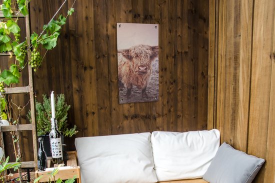 Poster de jardin Highlanders écossais - Lumière - Air - Nature - 40x80 cm - Décoration murale Outdoor - Poster de jardin - Toile de jardin - Poster de clôture - Tableau de jardin