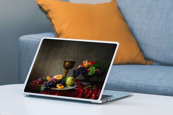 Laptop sticker - 12.3 inch - Rustiek - Tafel - Fruit - Stilleven - Beker - 30x22cm - Laptopstickers - Laptop skin - Cover