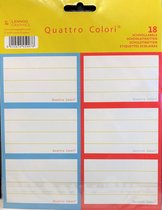Lannoo Graphics - schooletiketten quattro colori - 18 labels
