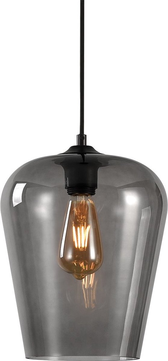 Pendellamp Hanglamp aan snoer modern grijs rookglas Alghero - Ø 23 cm
